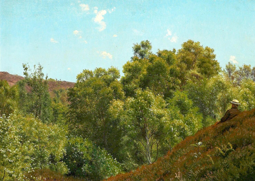 Hilly landscape with a man resting., 1872, Vilhelm Kyhn