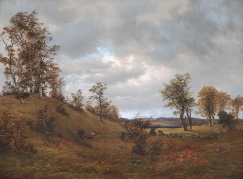 Autumn landscape with hills., 1870, Vilhelm Kyhn