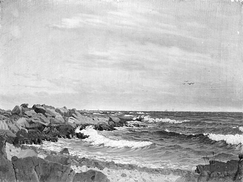 Klipper ved Rø. Bornholm, 1872, Vilhelm Kyhn