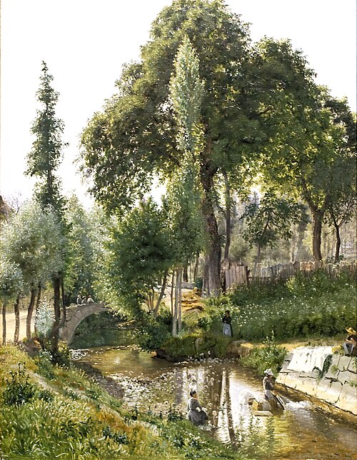 Savoy Landscape. Women Washing Clothes in the River, 1850, Vilhelm Kyhn