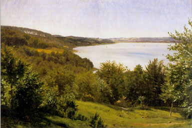 Udsigt over Vejle Fjord, 1854, Vilhelm Kyhn