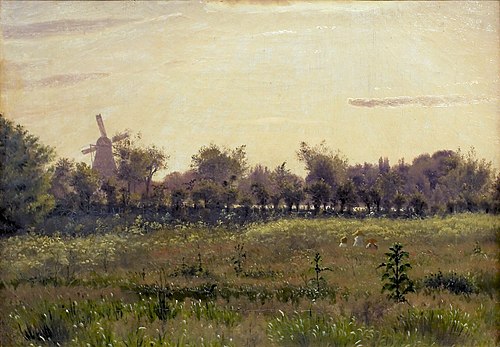 The Meadow near the Artist's House at Farimagsvej outside Copenhagen, 1855, Vilhelm Kyhn