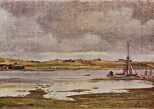 The Fiord at Hadsund, Jutland. Cloudy Weather, 1867, Vilhelm Kyhn