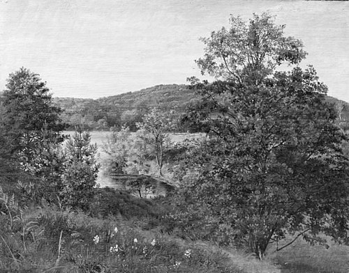 Sen eftermiddag ved Rössjön i Skåne, 1866, Vilhelm Kyhn