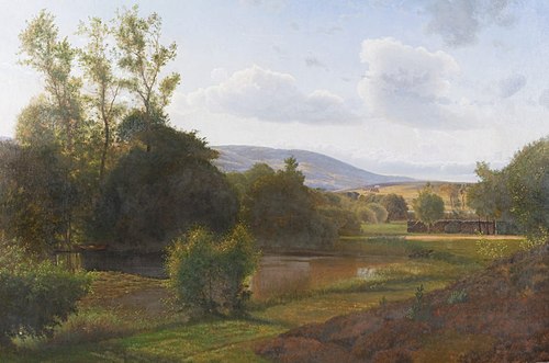 Udsigt mod Himmelbjerget fra Ry station, 1891, Vilhelm Kyhn