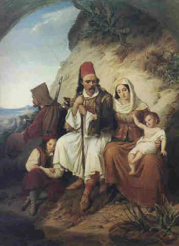 Griechische Familie auf der Rast, 1836, Konstantin Cretius