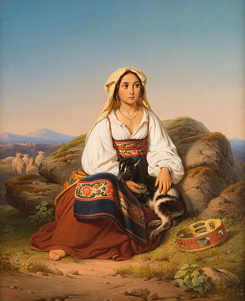Country girl of the Roman Campagna, 1843, Konstantin Cretius