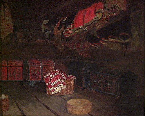 Old Storeroom in Setesdal, 1878, Olaf Isaachsen