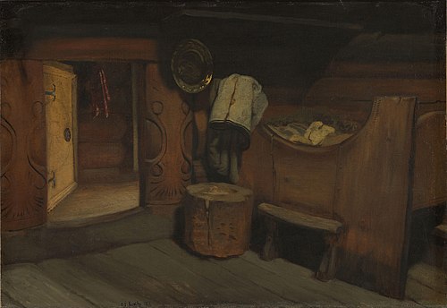 Interior from Setesdal, 1866, Olaf Isaachsen