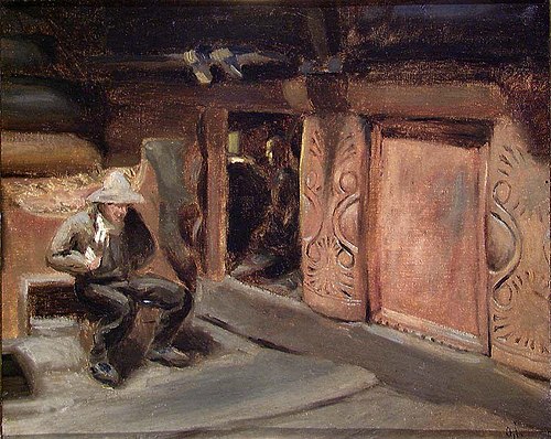Interior from Setesdal, 1858, Olaf Isaachsen
