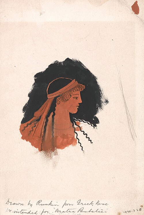 Head of Athena, After a Greek Amphora, , John Ruskin