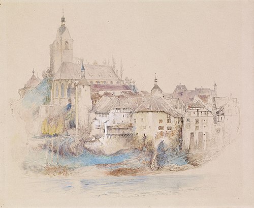 Lauffenburg on the Rhine, 1863, John Ruskin