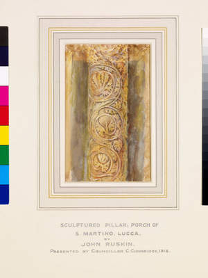 Detail of Carved Pillar from East Door, Baptistery, Pisa, 1882, John Ruskin