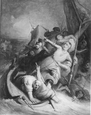 Anno 1304. Jan van Renesse verdrinkt in de Lek, 1858, Antonie Frederik Zürcher