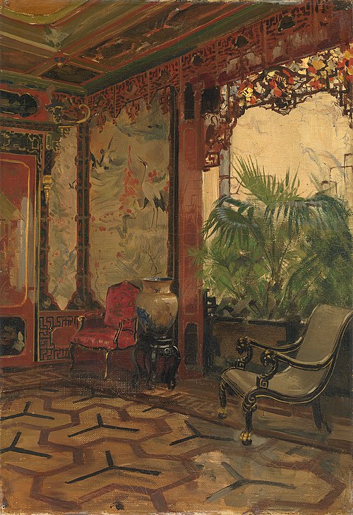 Interior decorated in Chinese style, 1870, Coenrad Metzelaar