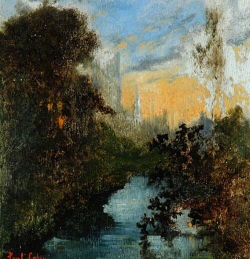 Landscape with a River, Sunset, , Paul-Alfred Colin