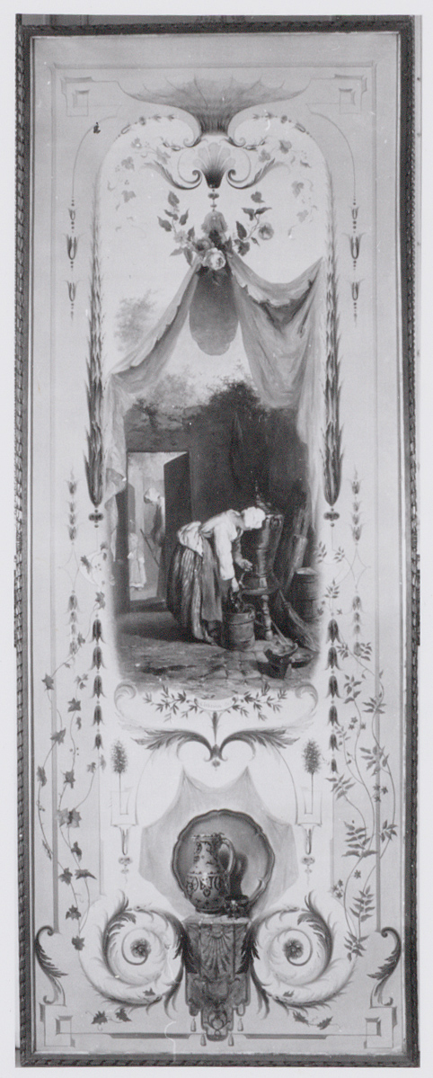 Wanddecoratie met watertappende vrouw, 1873, Paul-Alfred Colin