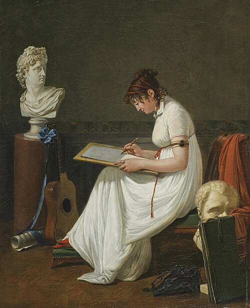 Portrait d'une jeune femme dessinant la tête de l'Apollon, 1804, François Sablet