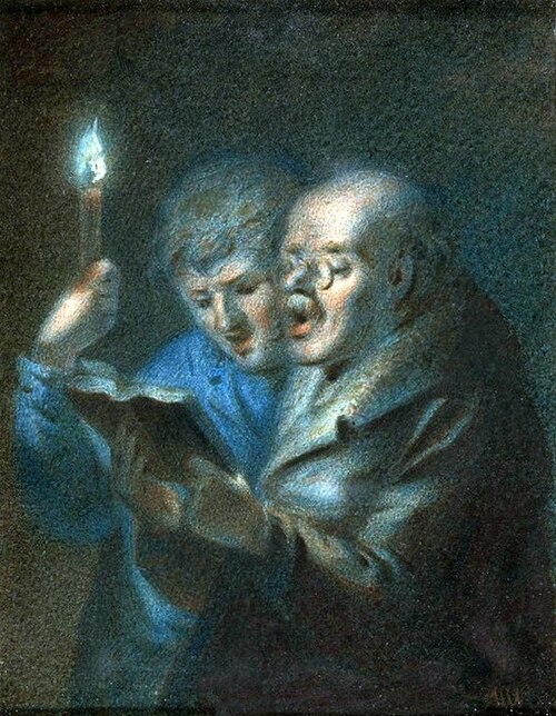 Singers of the Vilnius Cathedral., 1835, Walenty Wańkowicz