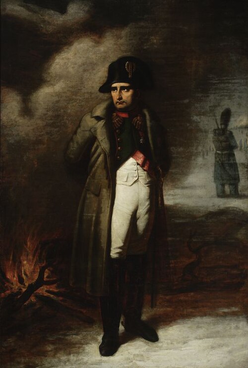 Napoleon at bonfire, 1834, Walenty Wańkowicz