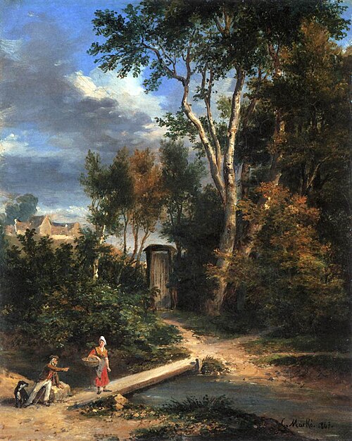 Riverside Scene, 1867, Károly Markó the Younger