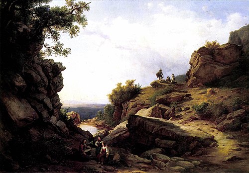 Salvator Rosa Making Studies after the Nature of the Apennines, 1858, Károly Markó the Younger