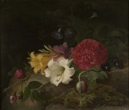 Still Life with Flowers, 1867, Frants Diderik Bøe