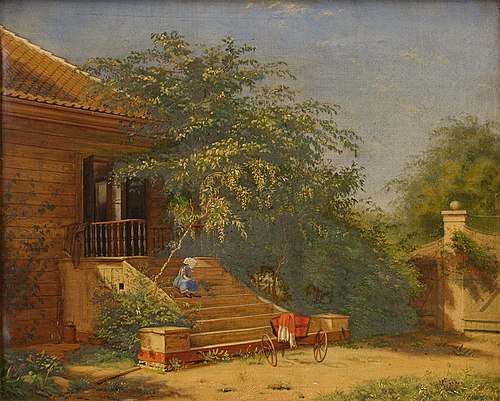 The Garden Steps Leading to the Painter Christen Købke's Studio at Blegdammen, Copenhagen, 1844, Frants Diderik Bøe