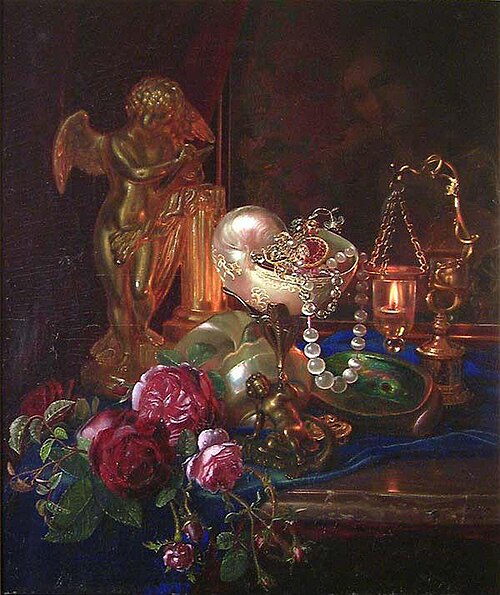A Lady's Boudoir, 1865, Frants Diderik Bøe