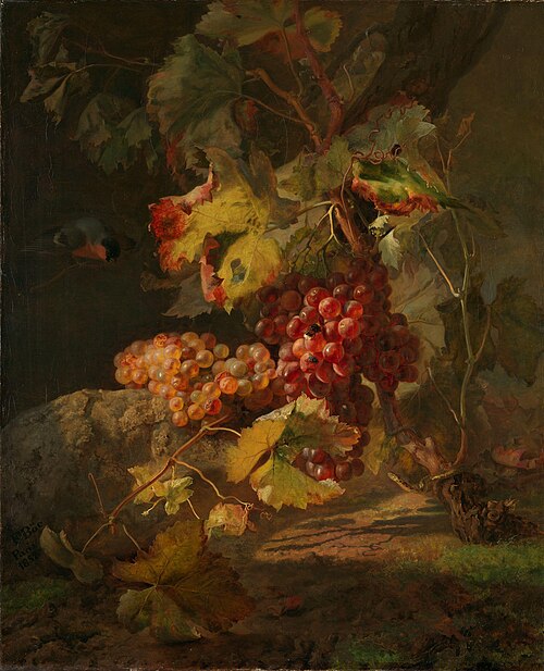 Still Life with Grapes, 1852, Frants Diderik Bøe