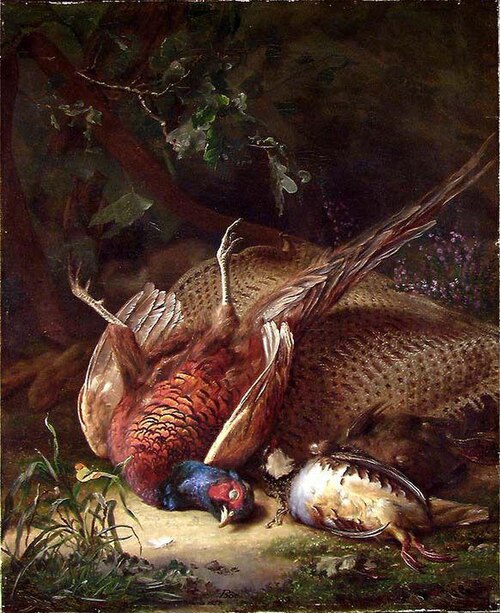 Still Life with dead Birds, 1857, Frants Diderik Bøe