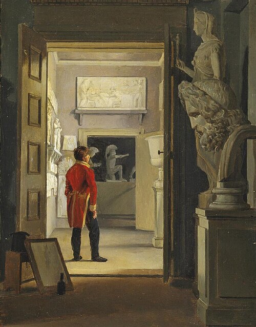 Hall af Antiques at Charlottenborg, 1830, Adam August Müller