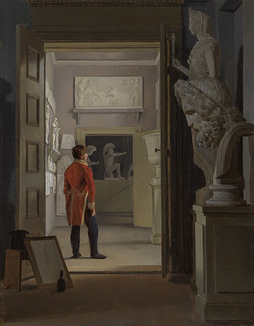 The Hall of Antiquities at Charlottenborg Palace, Copenhagen, 1830, Adam August Müller