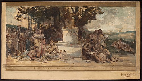 Esquisse pour la mairie du 4ème : L'étude des sciences et des arts, 1884, Léon-François Comerre