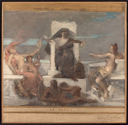 Esquisse pour la salle des fêtes de la mairie du 4ème : Le Destin, 1884, Léon-François Comerre