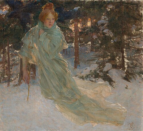 Winter, Study for a painting intended for the National Theatre in Prague, 1901, Vojtěch Hynais