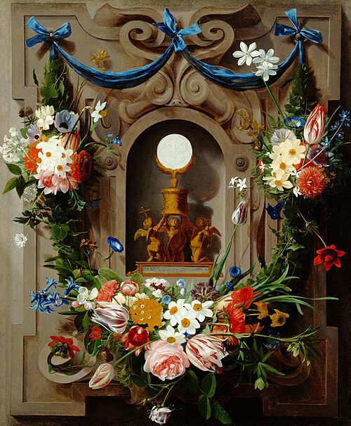 Eucharist in a Garland, 1650, Jan Anthonie van der Baren