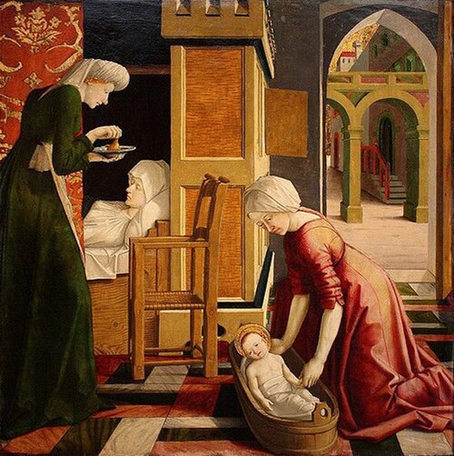 Birth of the Virgin Mary, 1475, Maître d'Uttenheim