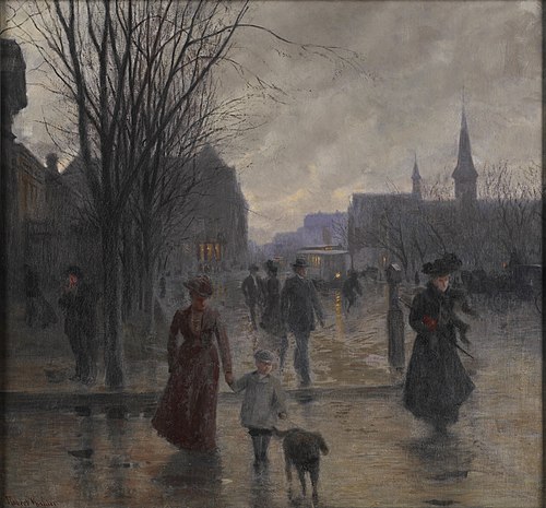 Rainy Evening on Hennepin Avenue, 1902, Robert Koehler