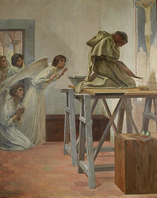 Fra Angelico visited by angels, 1894, Paul-Hippolyte Flandrin