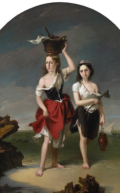 Las buscadoras de coquinas, 1852, Rafael García Hispaleto