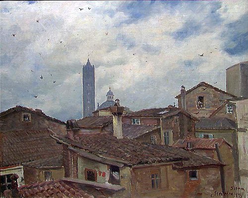 View over Roofs in Siena, 1894, Gudmund Stenersen