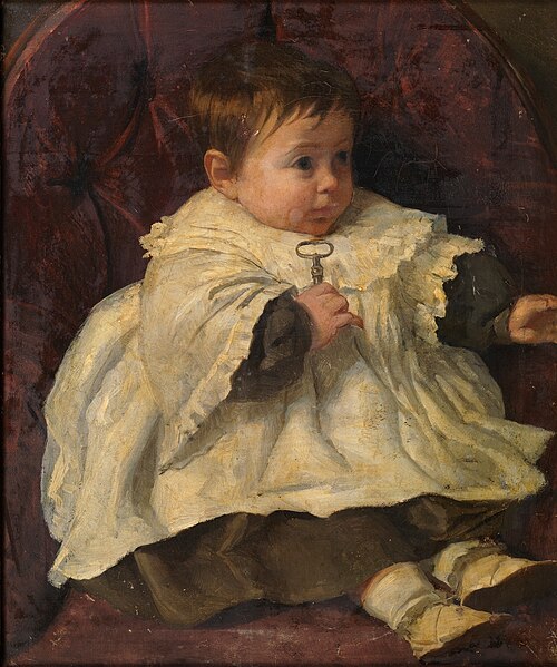 Fernando hijo del pintor con una llave en la mano, 1861, Víctor Manzano y Mejorada