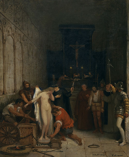 Una escena de la Inquisición, 1859, Víctor Manzano y Mejorada