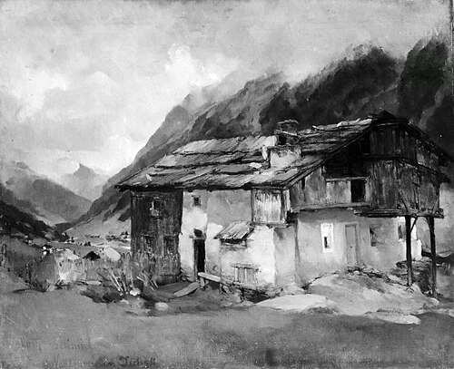 Jagdhütte im Paznauntal, 1886, Matthias Schmid