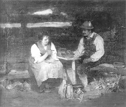 In der Heuhütte, 1885, Matthias Schmid