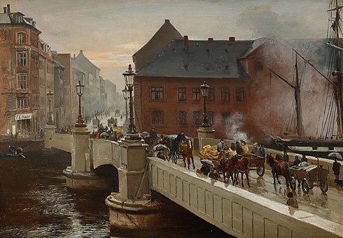 Knippelsbro in Copenhagen, Denmark, 1850, Otto Bache