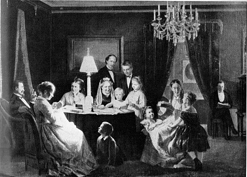 Group portrait of the Ræder Family, 1872, Otto Bache