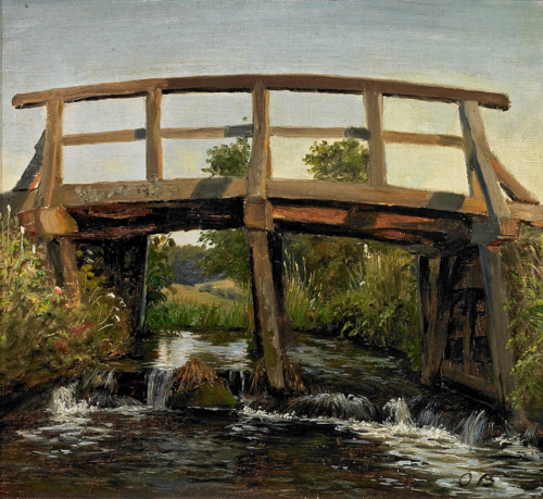 An old bridge over a stream., 1892, Otto Bache