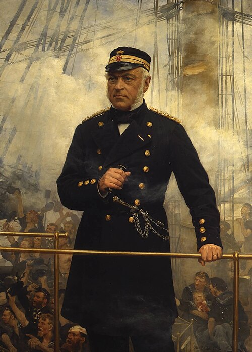 Edouard Suenson in the battle at Heligoland., 1882, Otto Bache